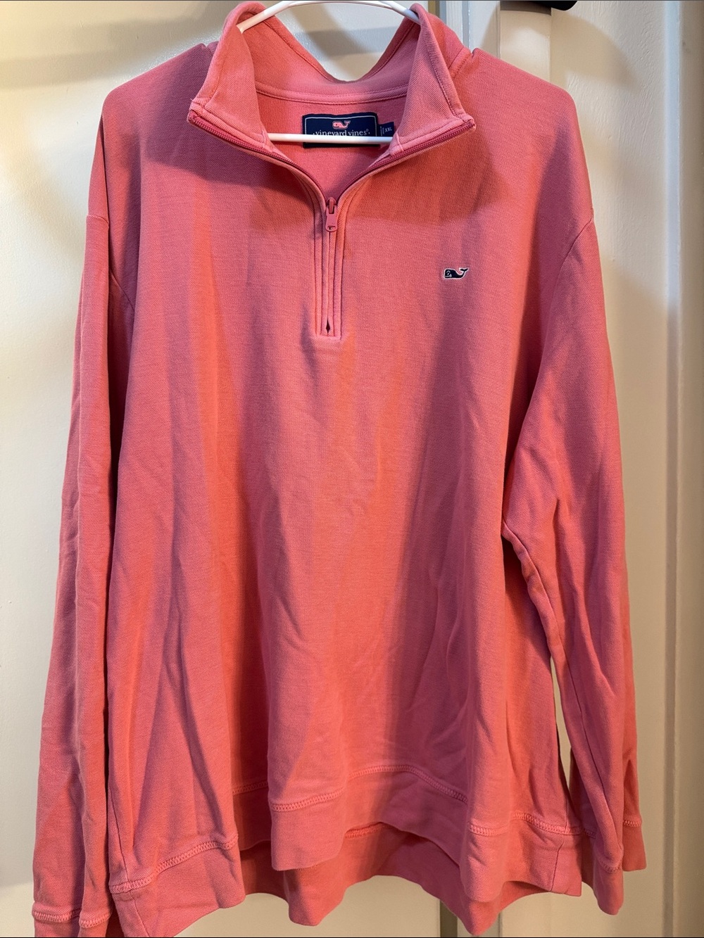 Vineyard Vines Men’s Coral Zip-Up Pullover